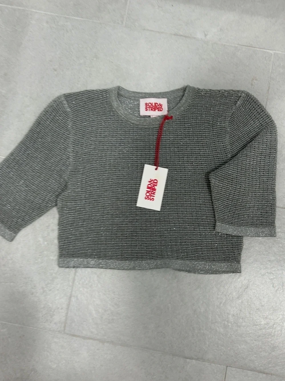 Solid & Striped The Cara Top silver shimmer NWT